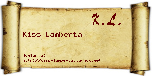 Kiss Lamberta névjegykártya